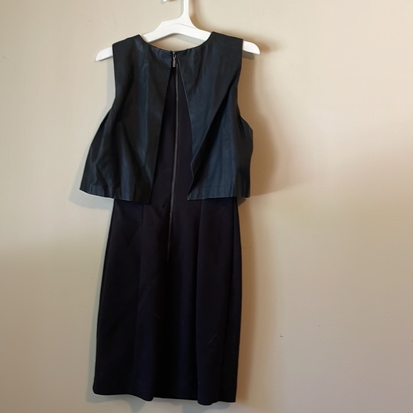 Black dress with leather top - Picture 2 of 2